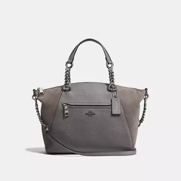 Euc Coach Prairie Taupe Leather Satchel Handbag Purse - Picture 1 of 15